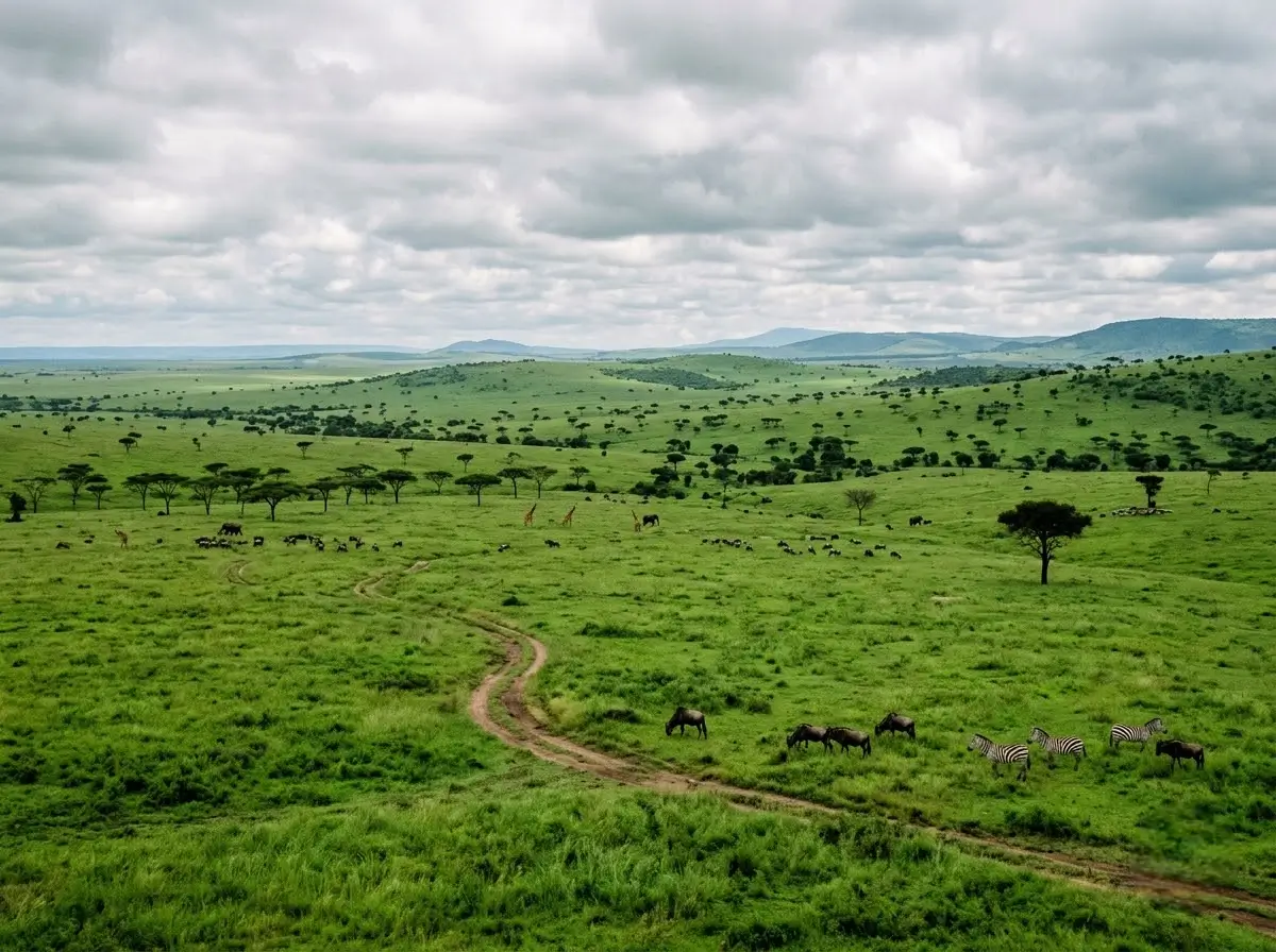Green season savannah landscape in the Masai Mara after the rains